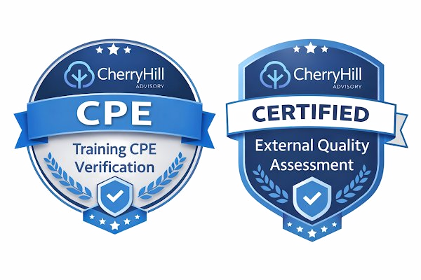 Cherry Hill Advisory CPE and External Quality Assessment badges